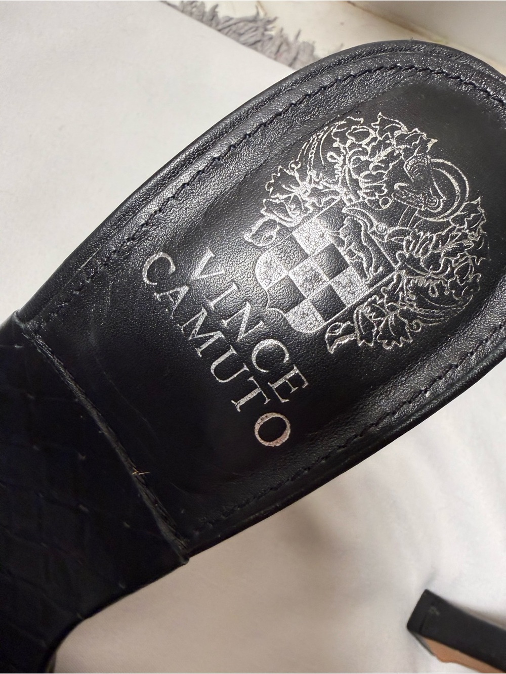 Vince Camuto Black Woven Square-Toe Heeled Mules - Picture 8 of 16